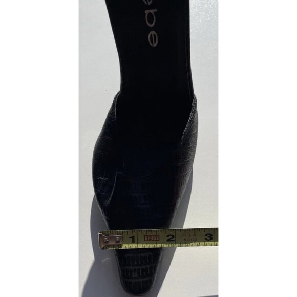 Bebe Women’s Sz 5 Black Crocodile Leather Platform Stiletto Heels Made in Spain - Picture 14 of 14